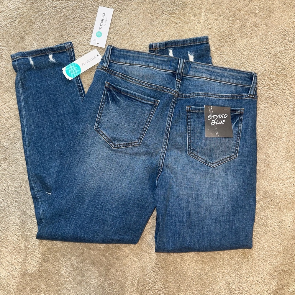 Studio Blue Women’s Skinny Jeans - Medium Indigo Blue